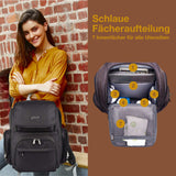 Die schlaue Fächeraufteilung des Wickelrucksack Flexi: er hat ein Laptopfach