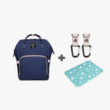 Wickelrucksack Set Uni mit Kinderwagenhaken und Wickelunterlage